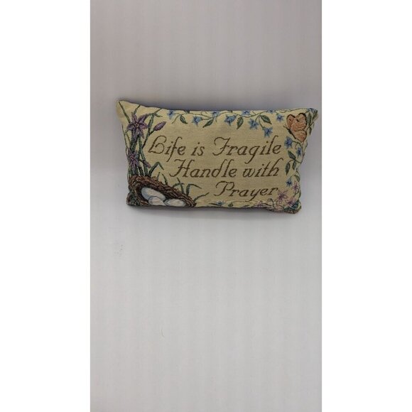 Tapestry Throw PillowLife Is Fragile Handle With Prayer Decorative  accent - Picture 6 of 7